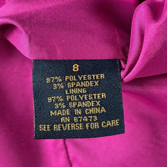 Just Taylor pink/raspberry satin high ruffled occasion dress EUC size 8 - Picture 7 of 9